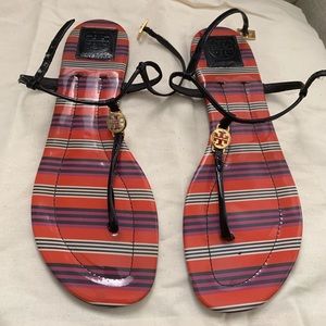 Tory Burch Navy T-strap sandals size 10